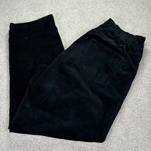 Aelfric Eden Corduroy Pants Mens Large Black Casual Elastic Waist Orange Accents